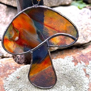Handmade Stained Glass Mushroom Suncatcher – Whimsical Window or Garden Decor (4 Styles Available)